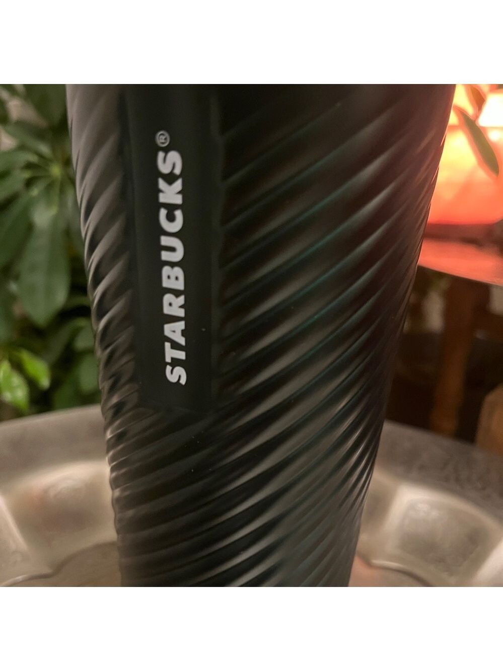 STARBUCKS GREEN SWIRLED STAINLESS STEEL TUMBLER 24OZ - Picture 2 of 4